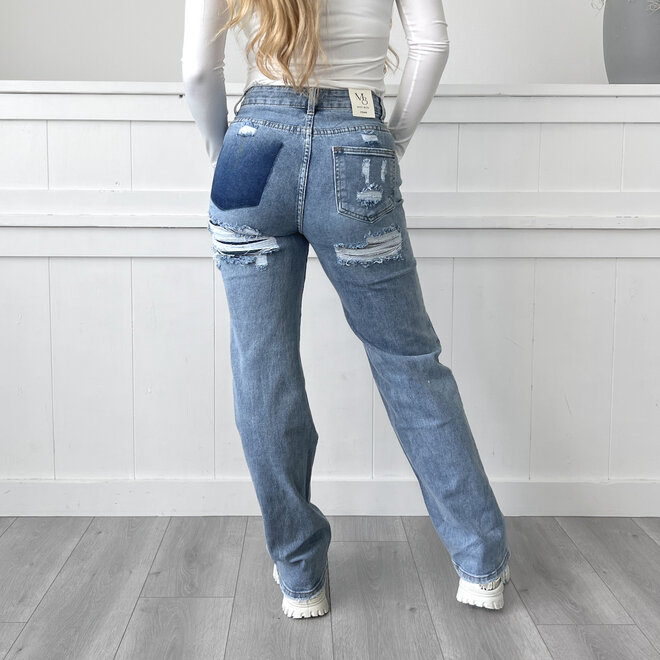 Charlie Wide Leg Jeans Blauw