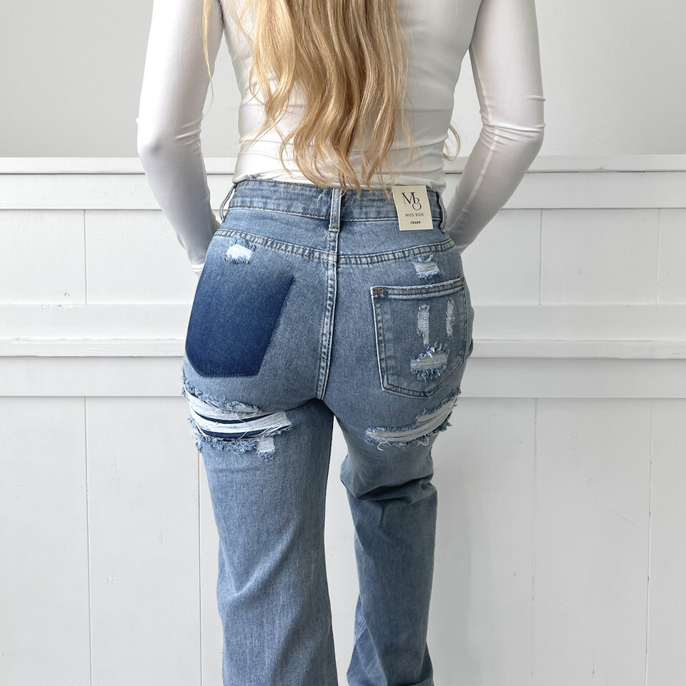 Charlie Wide Leg Jeans Blauw