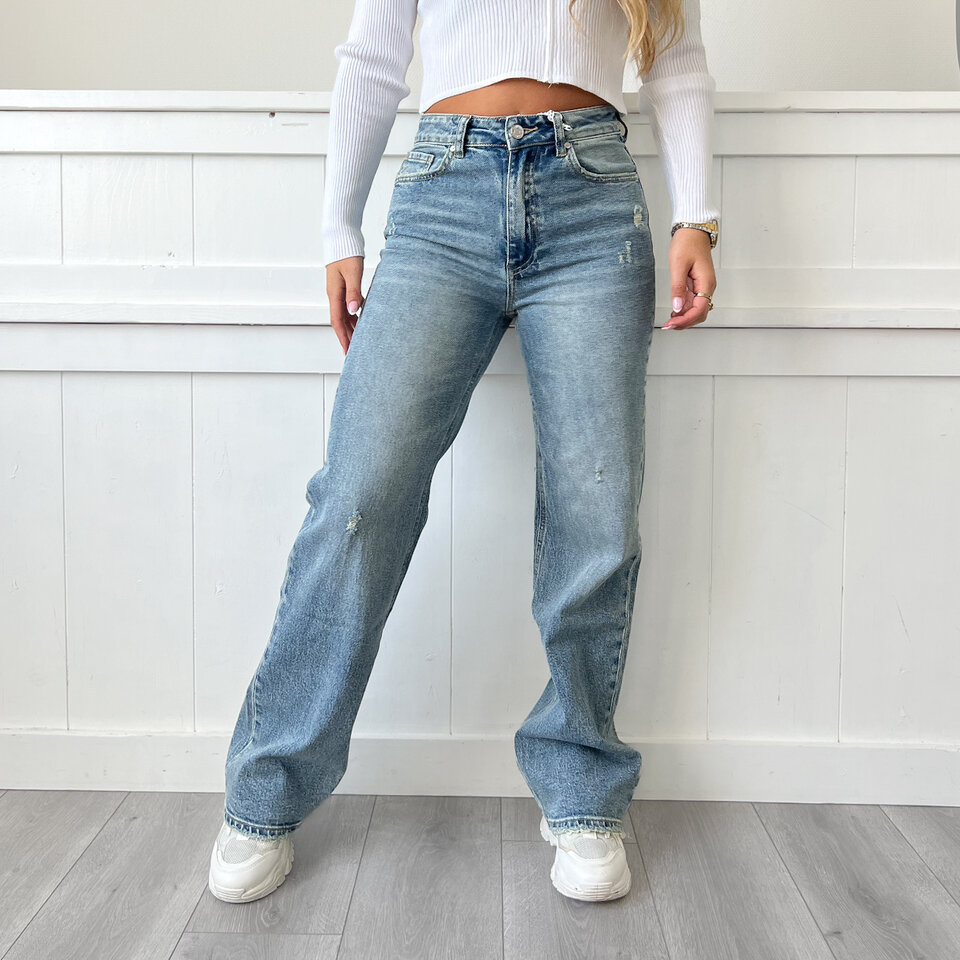 Saar Queen Hearts Jeans Blauw