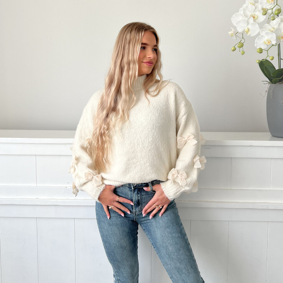 Strikjes Trui Beige