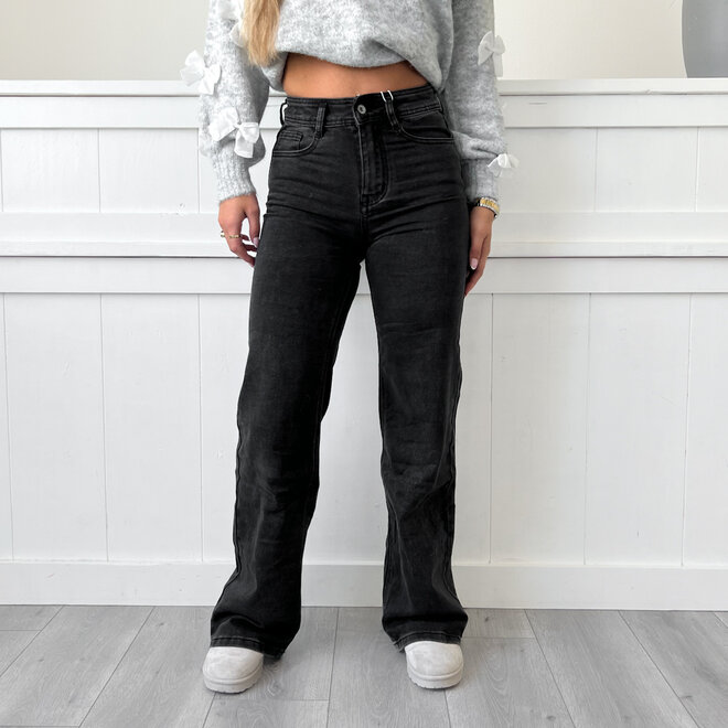 Linda Wide Leg Jeans Zwart