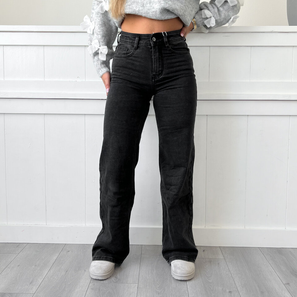 Linda Wide Leg Jeans Zwart