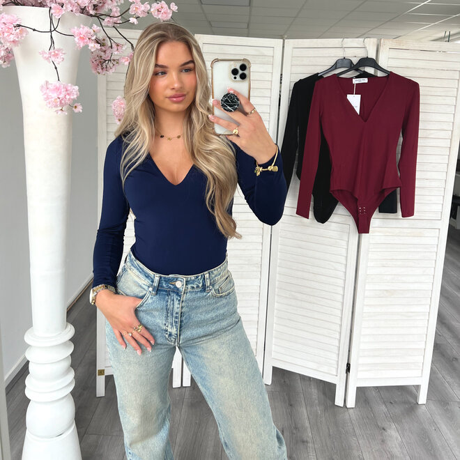 BY SWAN V Hals Body Blauw