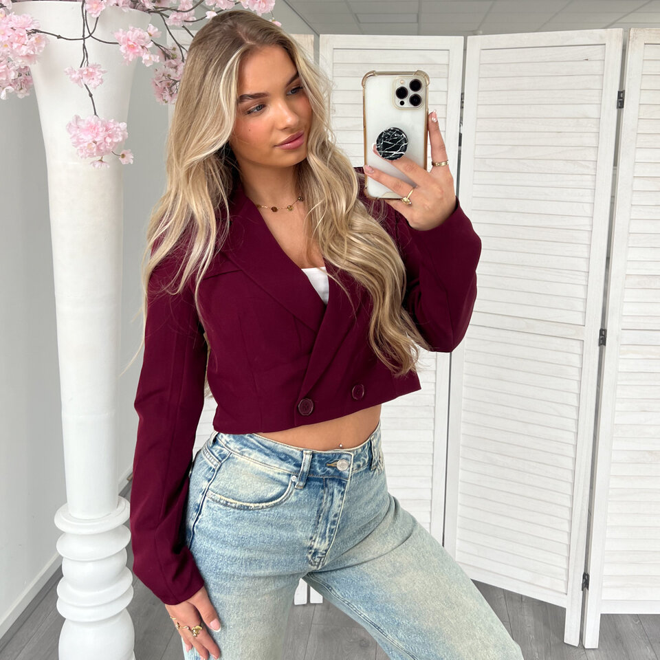 Cropped Blazer Bordeaux