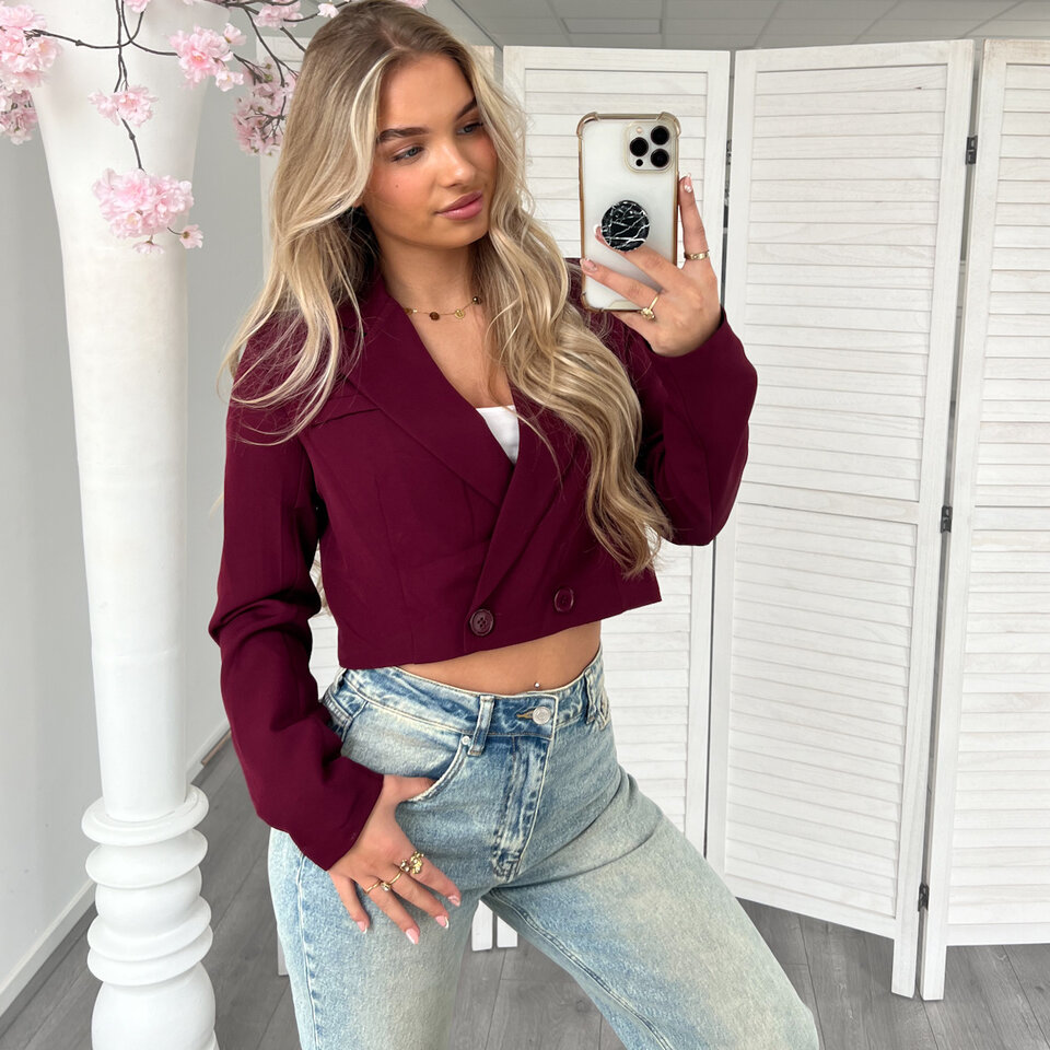 Cropped Blazer Bordeaux