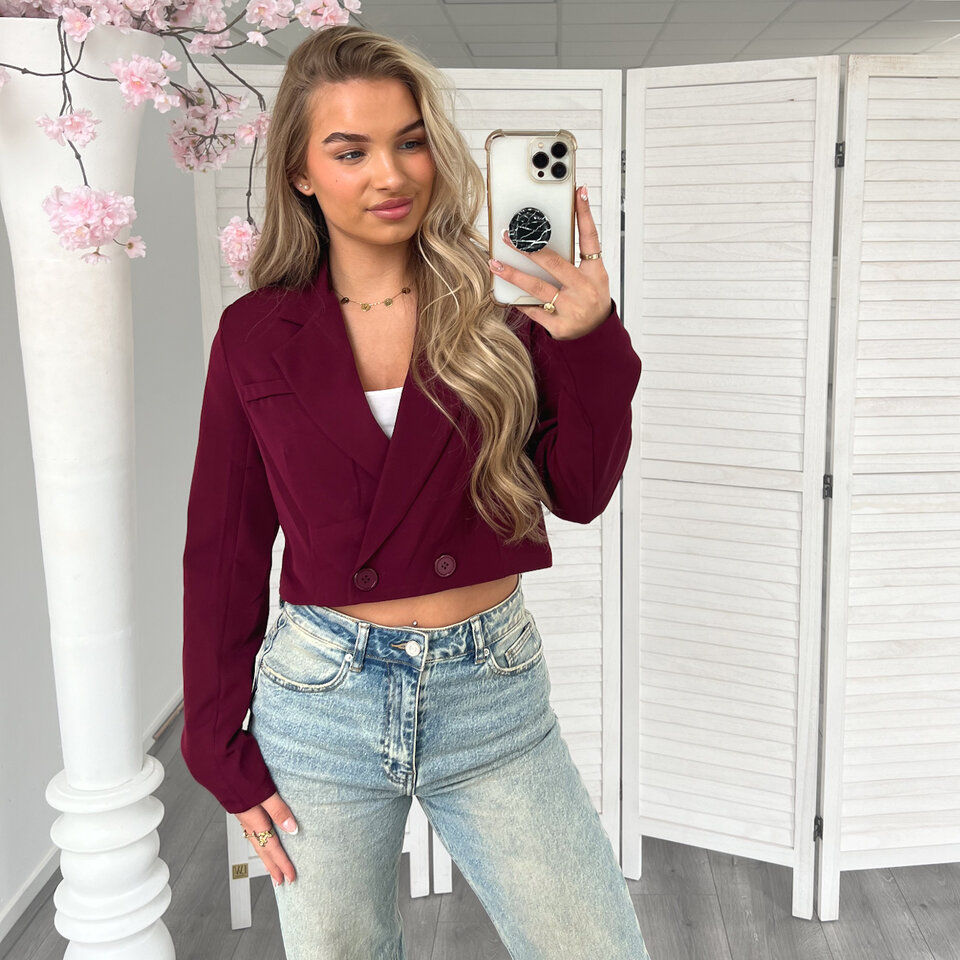 Cropped Blazer Bordeaux
