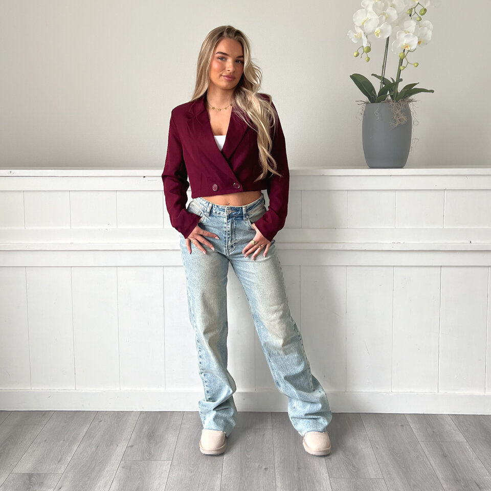 Cropped Blazer Bordeaux