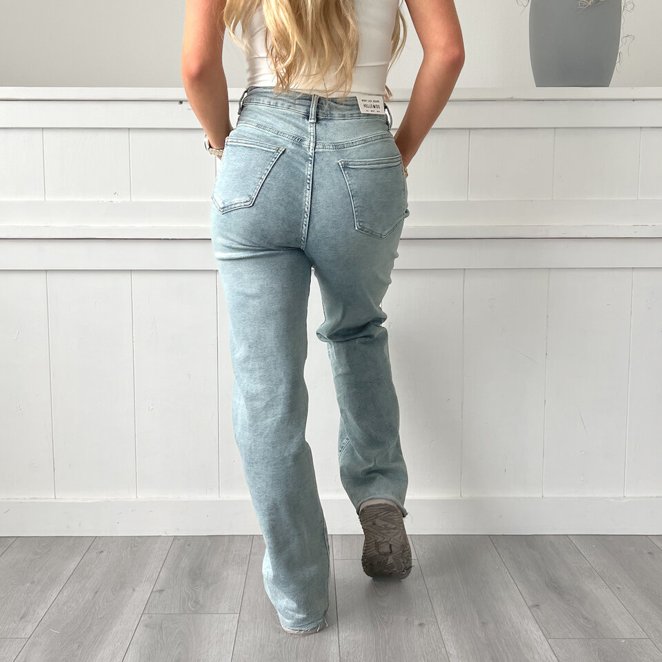 Maecy Wide Leg Jeans Blauw