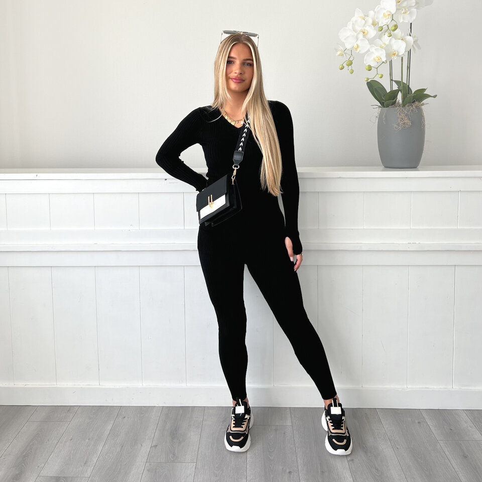 Comfy Ribbel Set Zwart