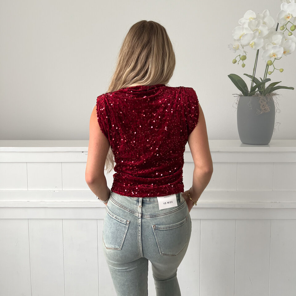 Estelle Sparkle Top Bordeaux