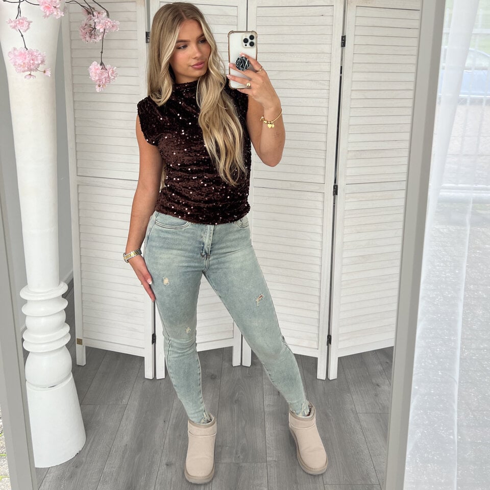 Estelle Sparkle Top Bruin