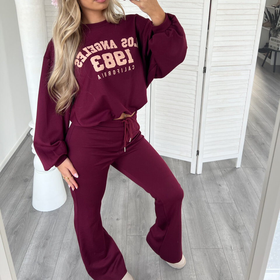 LA 1983 Flared Set Bordeaux