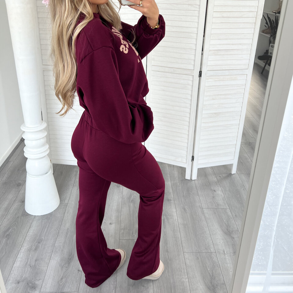 LA 1983 Flared Set Bordeaux