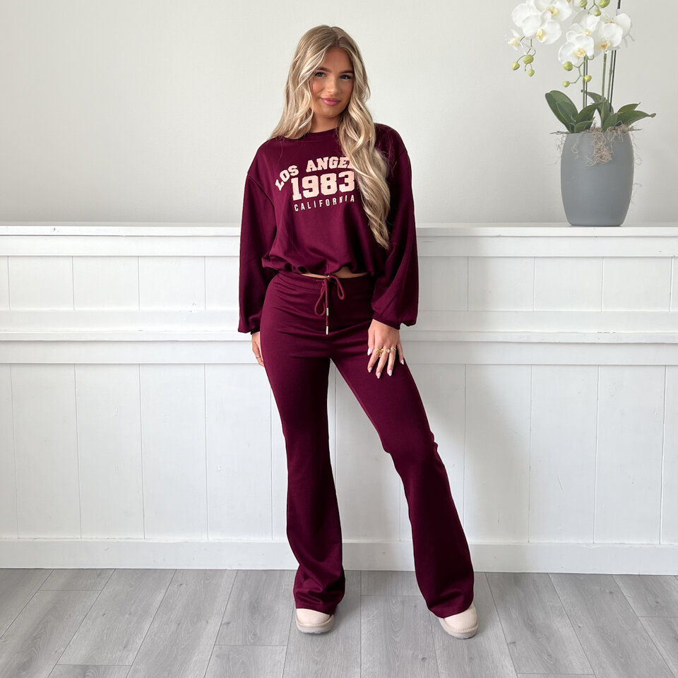 LA 1983 Flared Set Bordeaux
