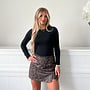 Suede Leopard Skort