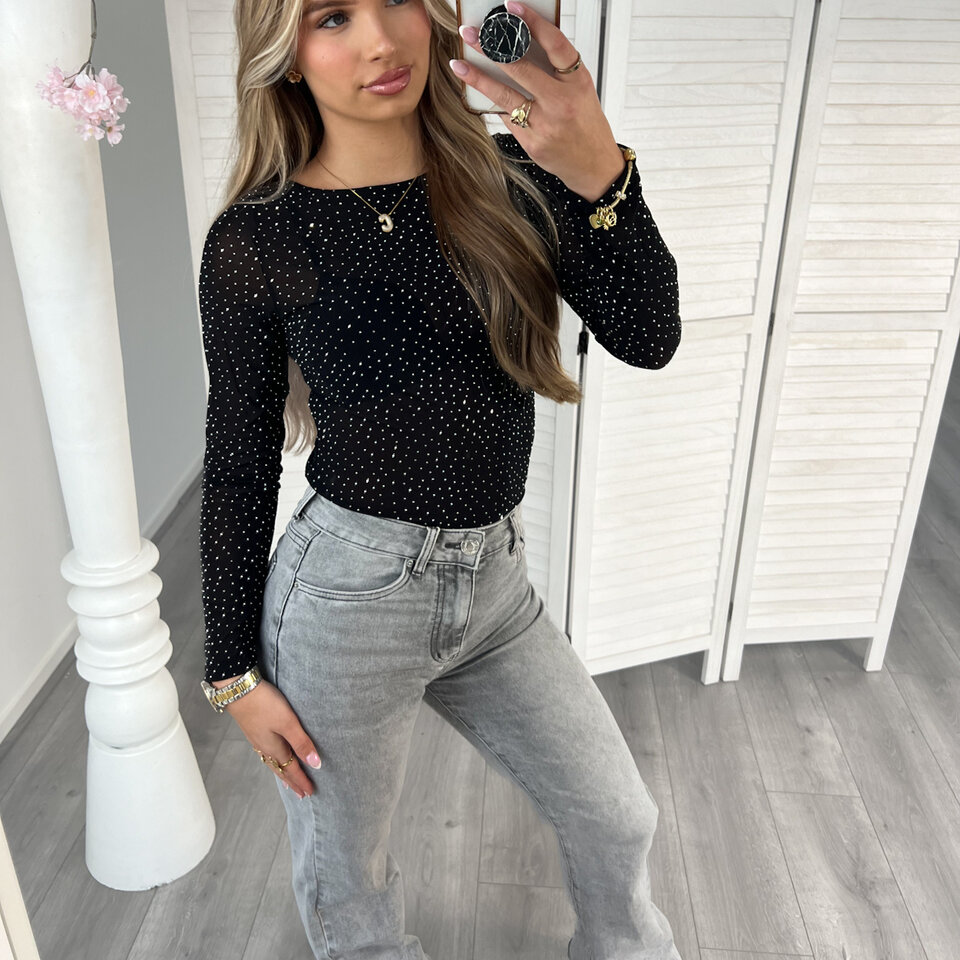Diamantjes Body Zwart Zilver