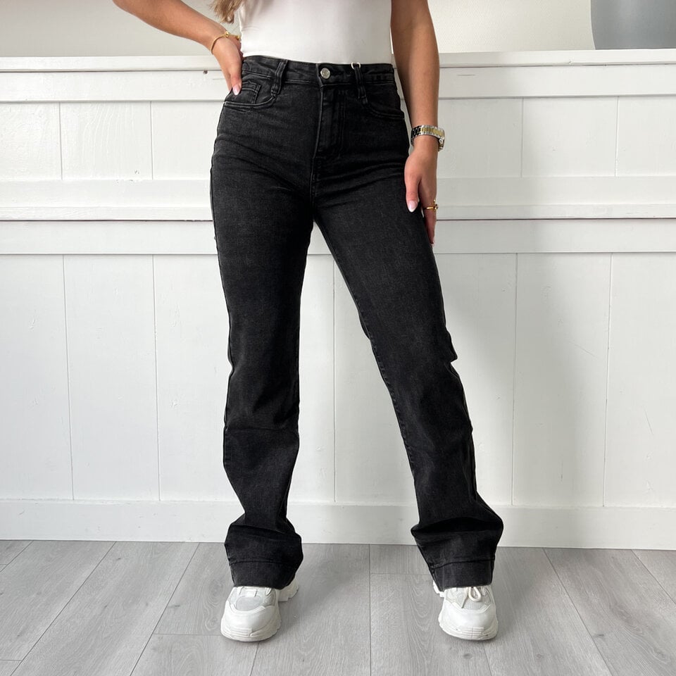 Audrey Wide Leg Jeans Zwart