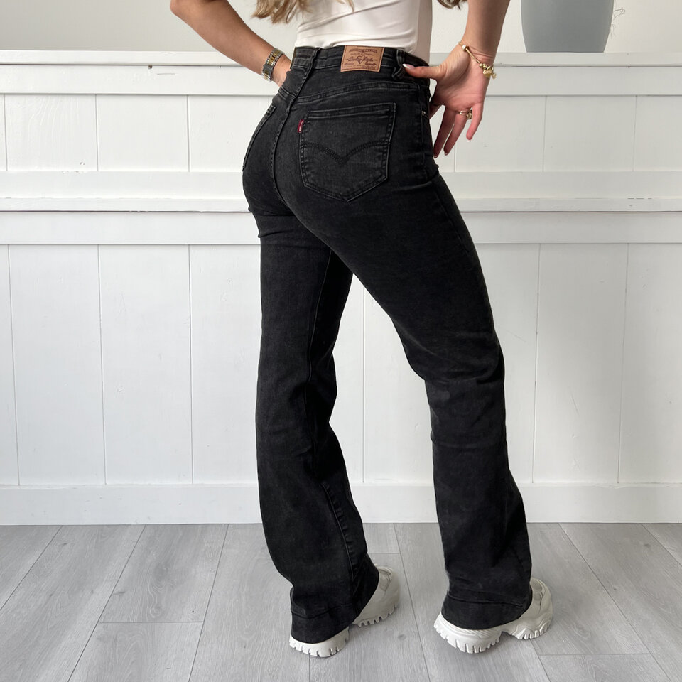 Audrey Wide Leg Jeans Zwart