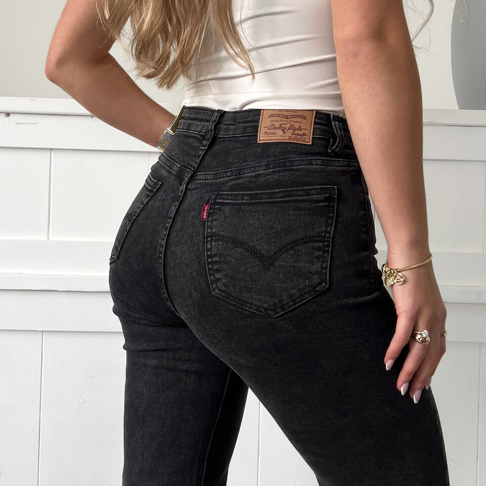 Audrey Wide Leg Jeans Zwart