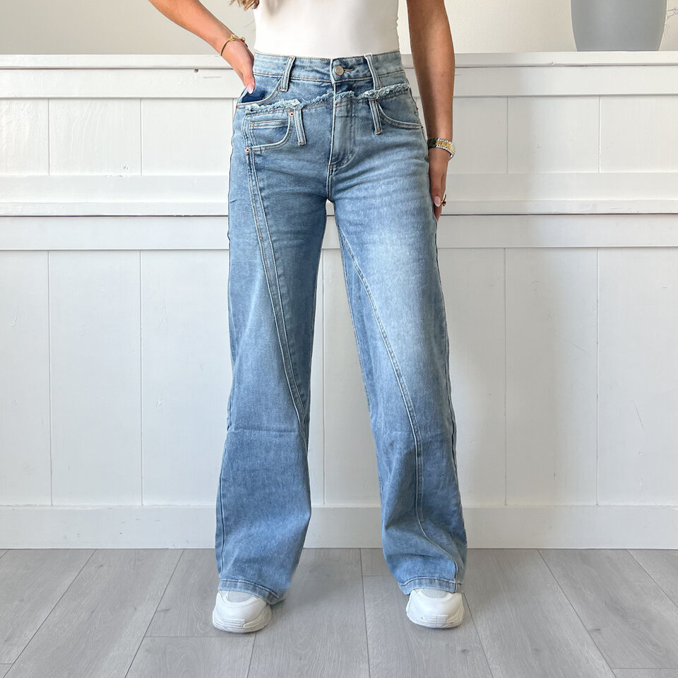 Bobbie Wide Leg Jeans Blauw