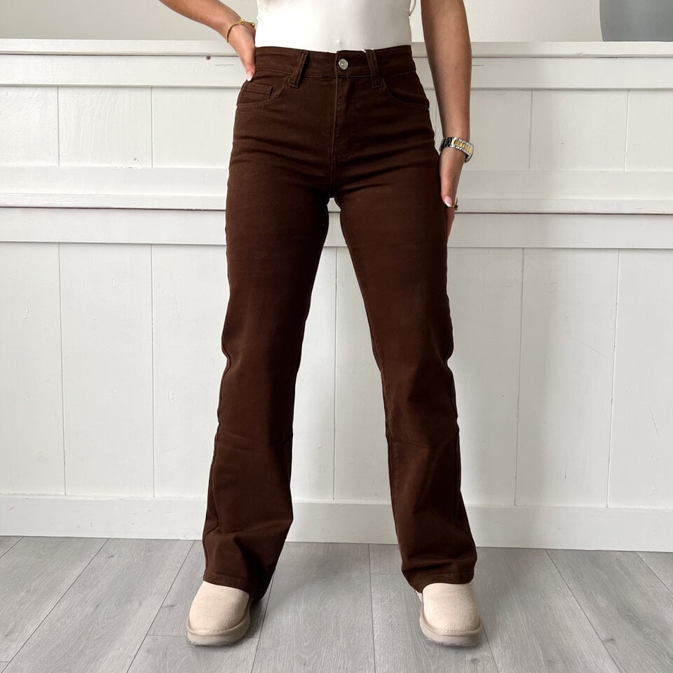 Bruine Jeans Leopard Ster