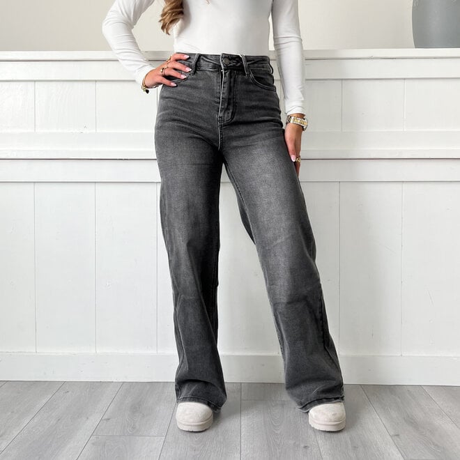 Julia Wide Leg Jeans Grijs