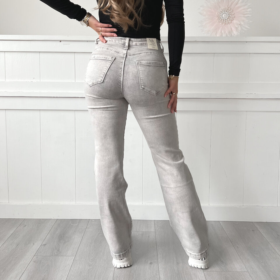 Bo Wide Leg Jeans Lichtgrijs