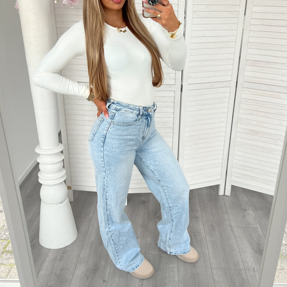 Coco Wide Leg Jeans Blauw Tall