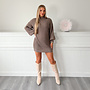 Anne Gebreid Tuniek Taupe