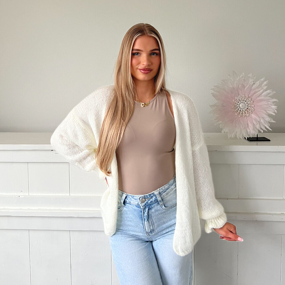Zoe Ruffle Vestje Off White