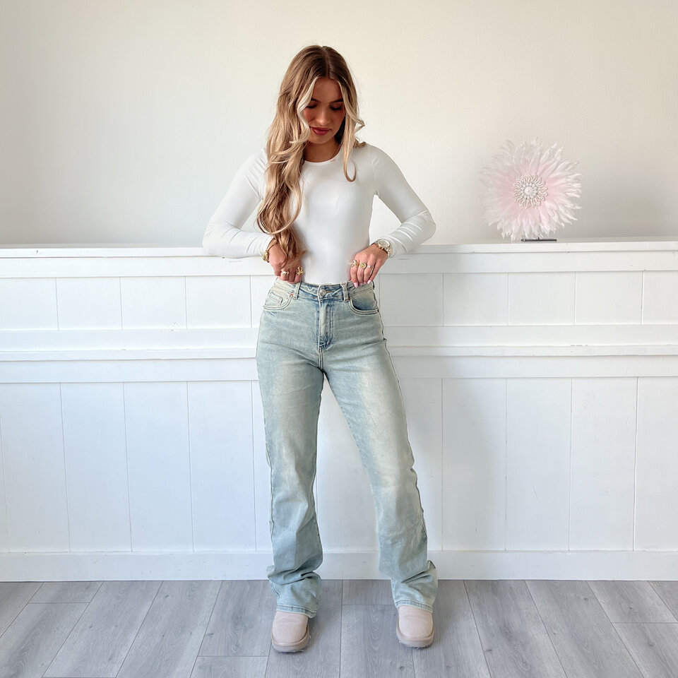 Ivana Wide Leg Jeans Blauw TALL