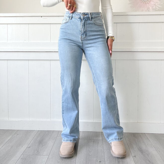 Sophia Wide Leg Jeans Blauw