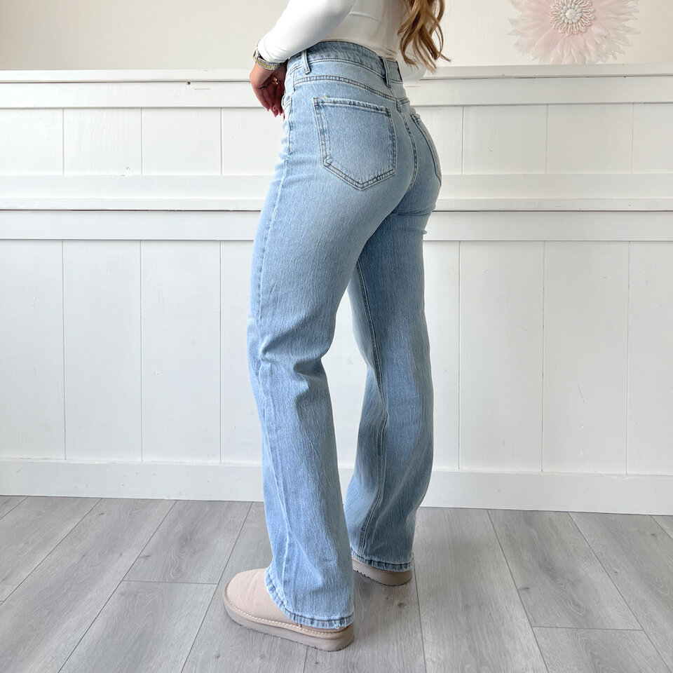 Sophia Wide Leg Jeans Blauw