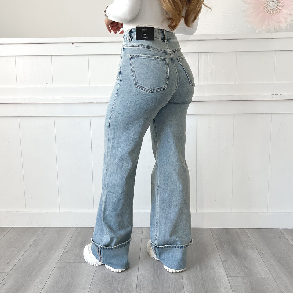 Leah Dad Fit Jeans Blauw