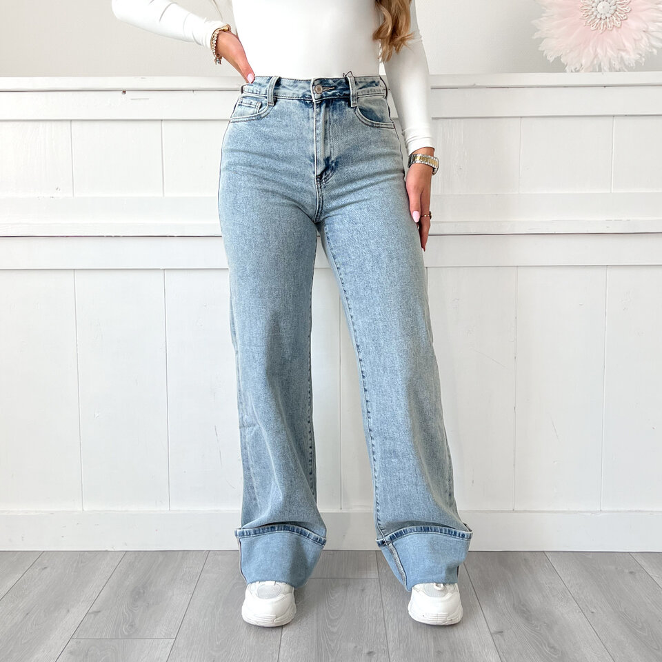 Leah Dad Fit Jeans Blauw