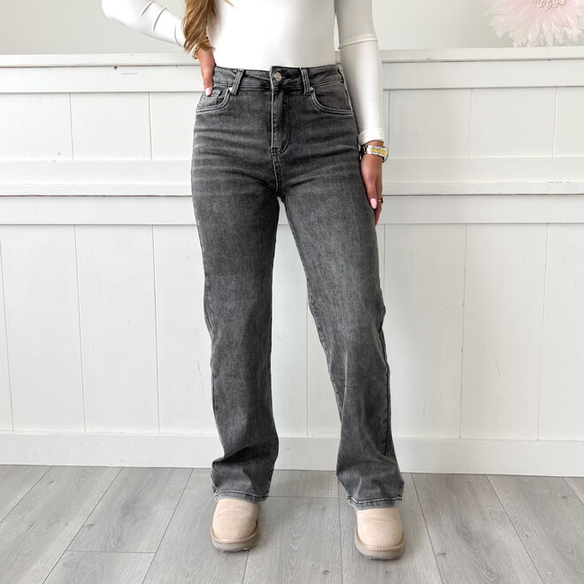 Carly Wide Leg Jeans Grijs