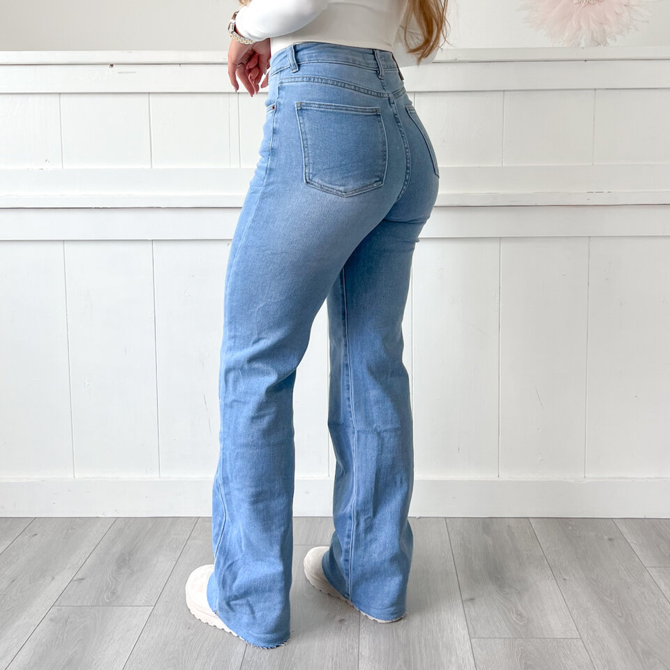 Meike VS Wide Leg Jeans Blauw
