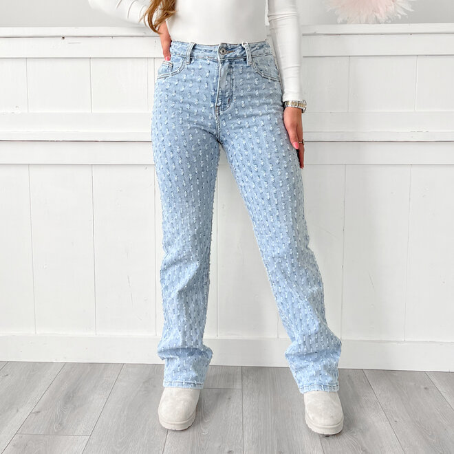 Yasmin Wide Leg Jeans Blauw