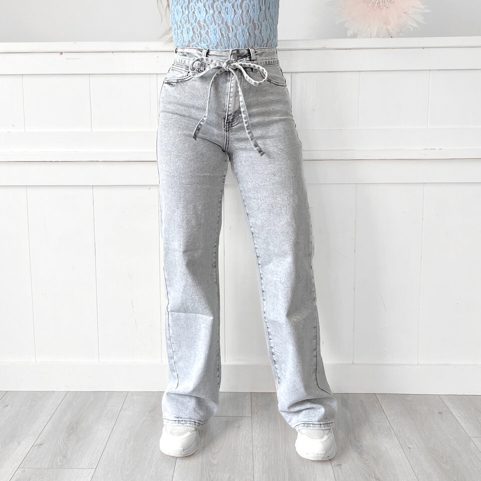 Jenny Wide Leg Jeans Grijs