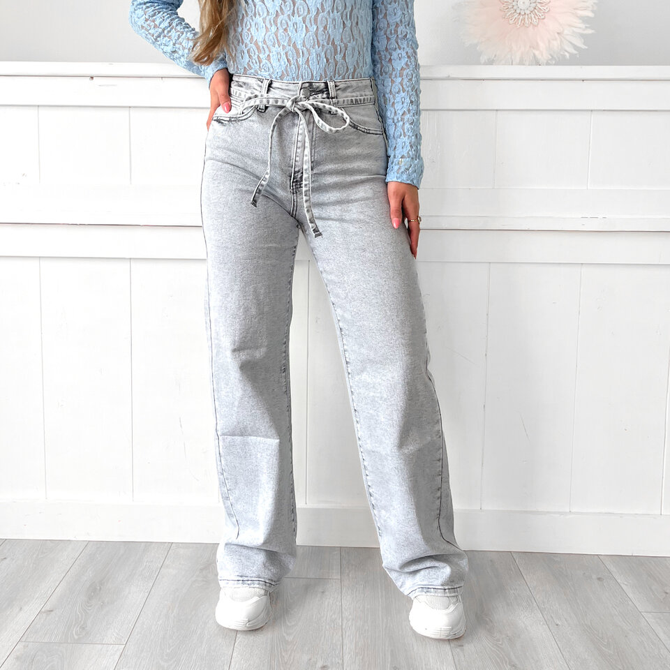 Jenny Wide Leg Jeans Grijs