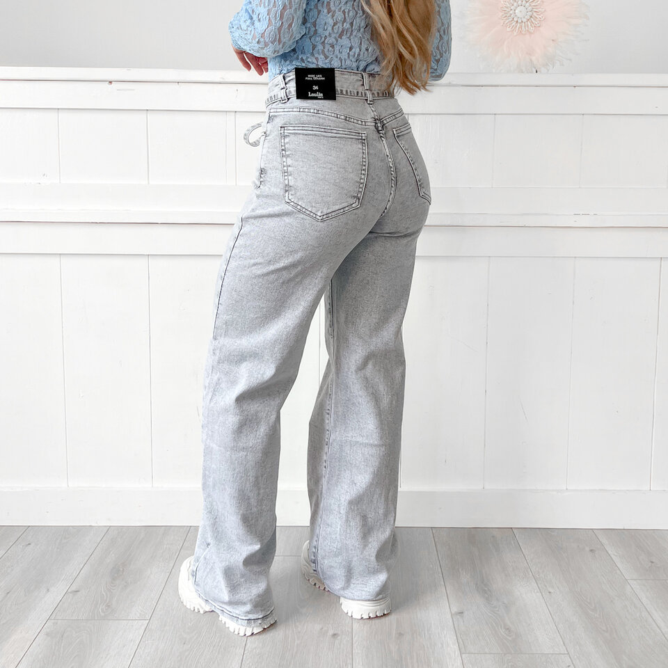 Jenny Wide Leg Jeans Grijs