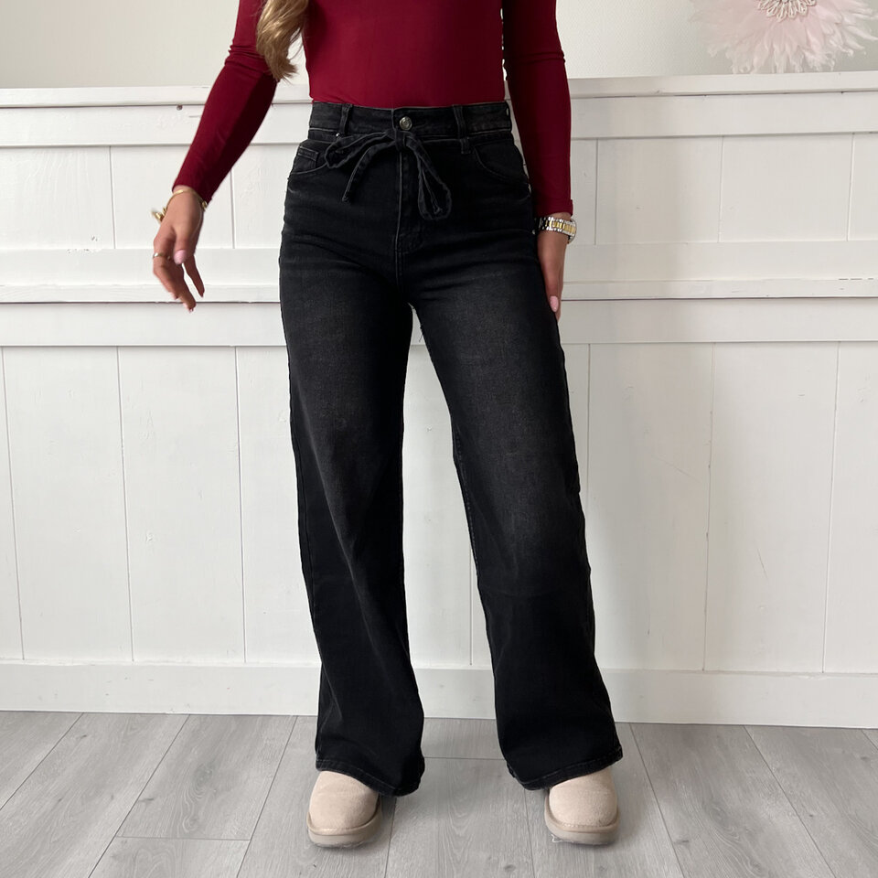 Becky Wide Leg Jeans Zwart