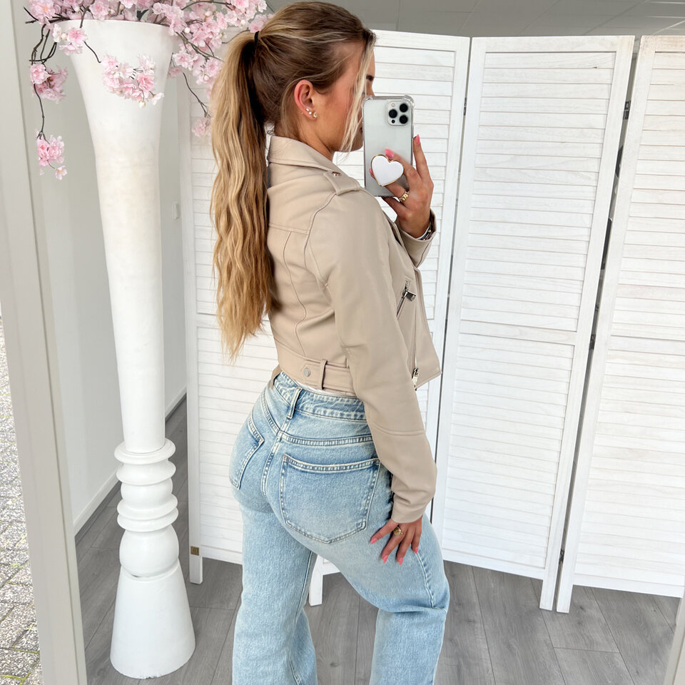 Mandy Leren Jacket Beige