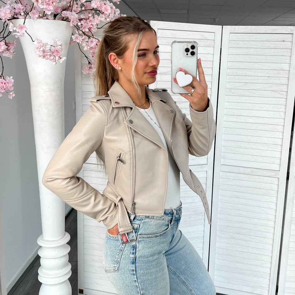 Mandy Leren Jacket Beige