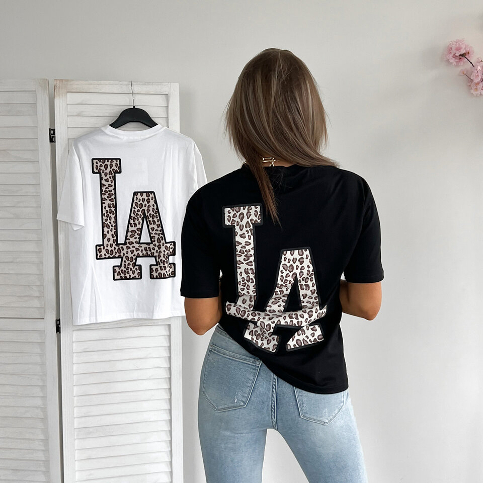 LA Leopard T-Shirt Zwart