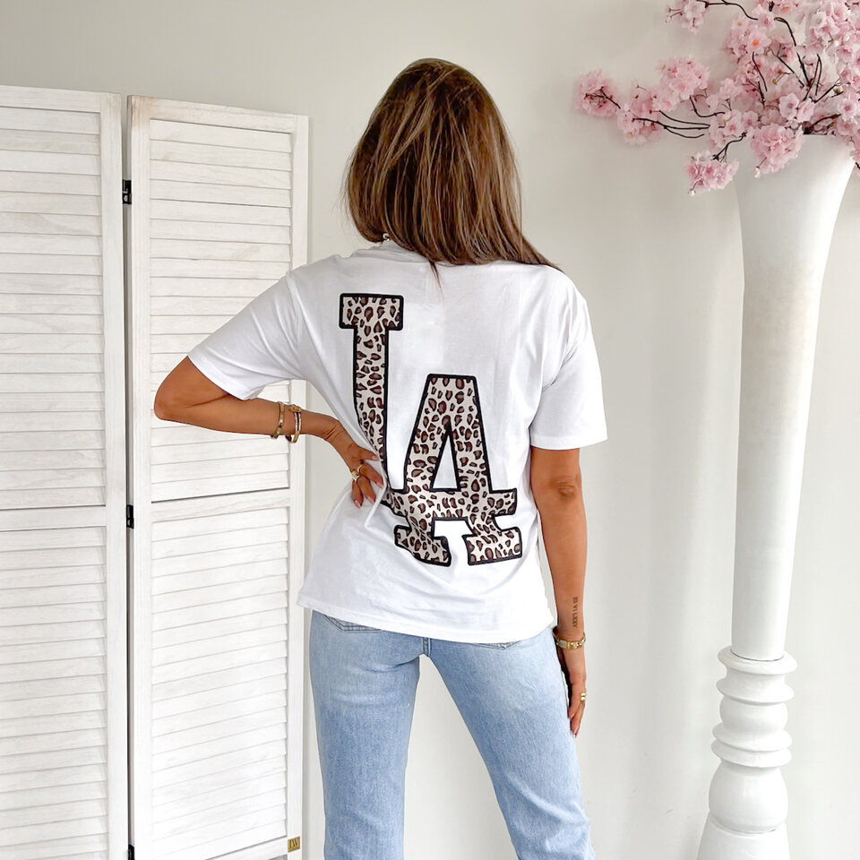 LA Leopard T-Shirt Wit
