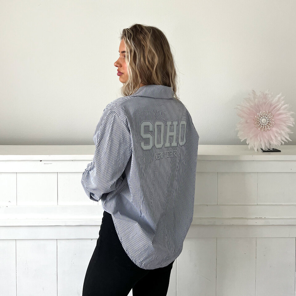 SOHO Strepen Blouse Grijs