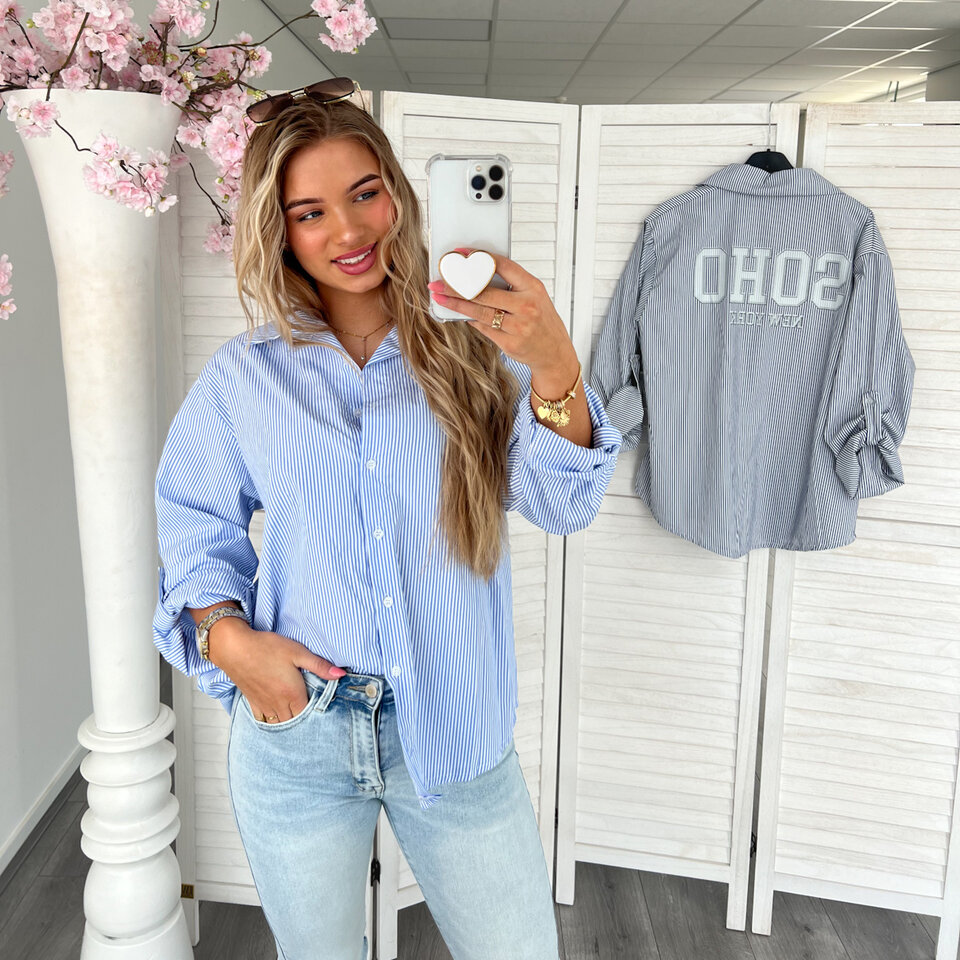 SOHO Strepen Blouse Blauw