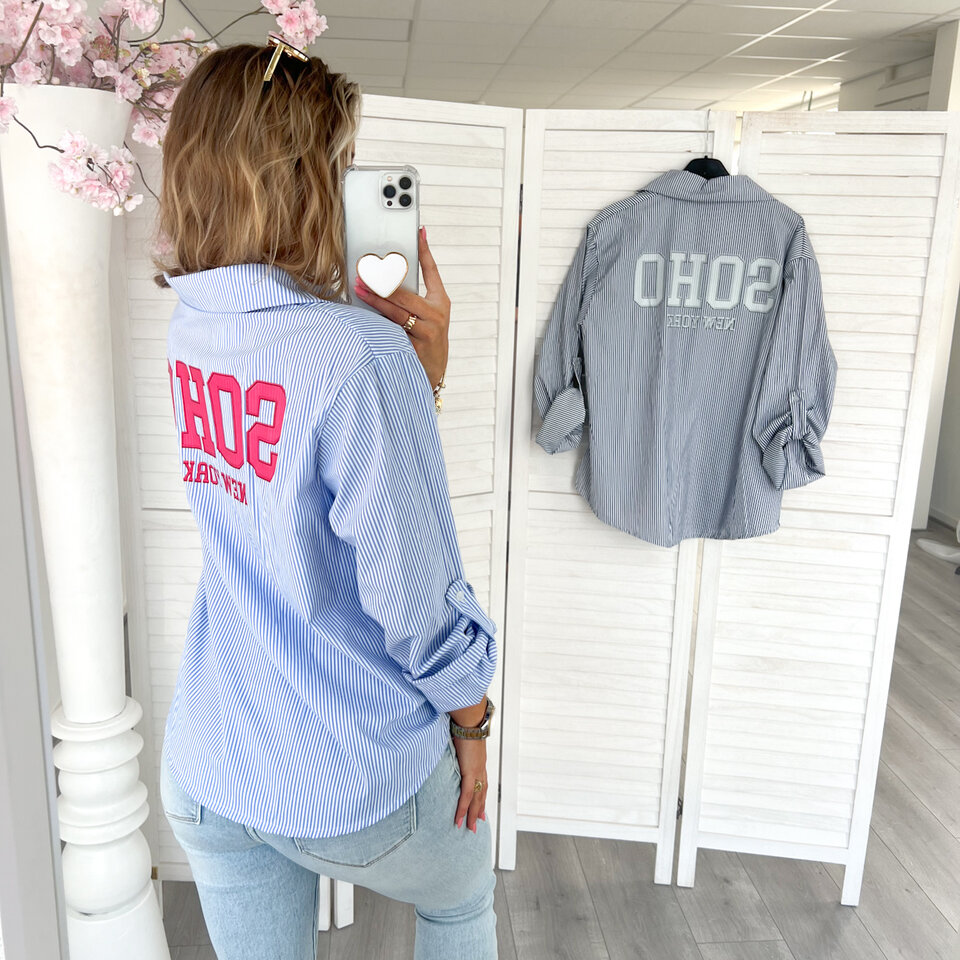 SOHO Strepen Blouse Blauw