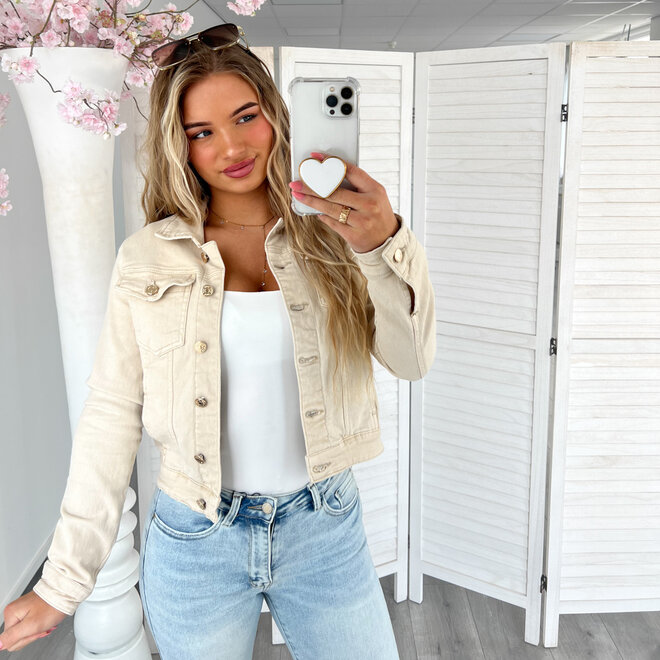 Jenna Spijkerjasje Beige